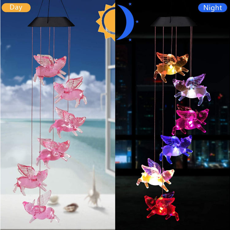 Outdoor Solar Wind Chime Lamp – Hummingbird & Butterfly Garden Decoration