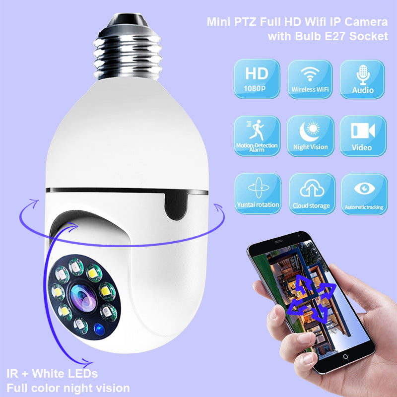 1080p WiFi Camera Bulb with 4x Zoom – Smart Security for Your Home