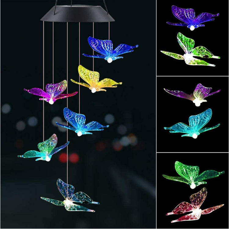 Outdoor Solar Wind Chime Lamp – Hummingbird & Butterfly Garden Decoration